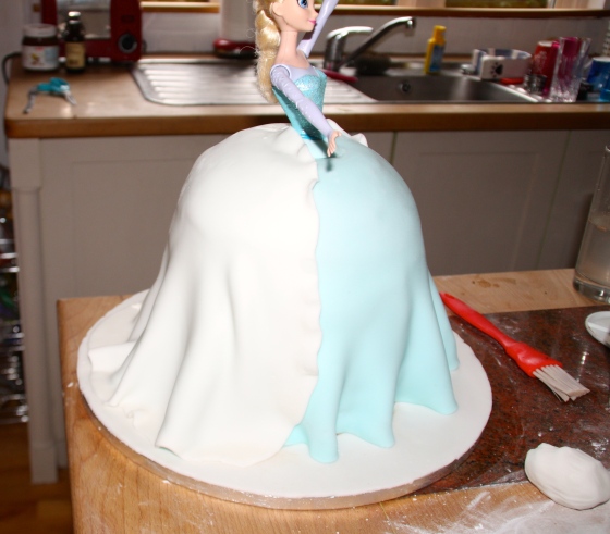 Creating the back of Elsa's skirt.